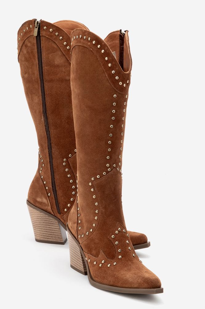 kadin-deri-zimba-detayli-western-cizme-TABA SUET-HKN1608-0101793_0